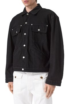 Мужская джинсовая куртка DSQUARED2 черного цвета, арт. S79AM0078/S30564 | Фото 3 (Рукава: Длинные; Материал сплава: Проставлено; Драгоценные камни: Проставлено; Длина (верхняя одежда): Короткие; Материал внешний: Деним, Хлопок; Кросс-КТ: Деним, Легкие; Стили: Кэжуэл)
