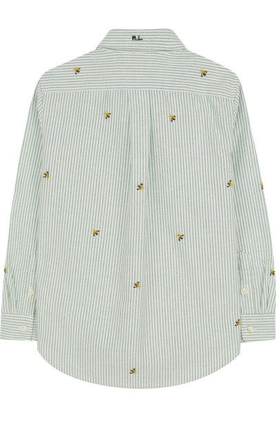 Хлопковая рубашка с воротником button down и вышивкой RALPH LAUREN, арт. 322691591, фото 2