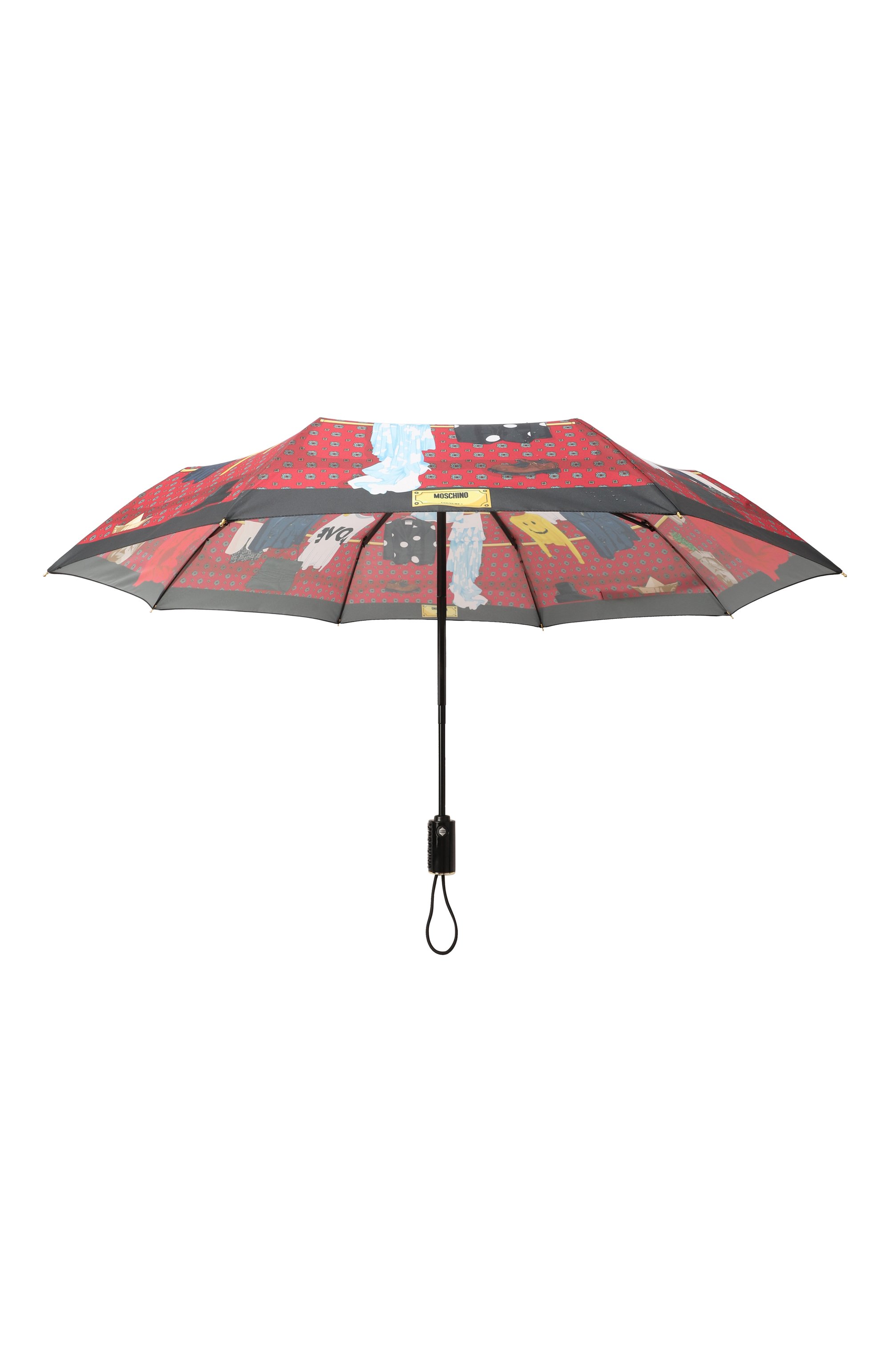 Складной зонт MOSCHINO красного цвета по цене 14300 руб., арт. 9155-0PENCL0SEA, фото 3 Складной зонт MOSCHINO, арт. 9155-0PENCL0SEA, фото 3