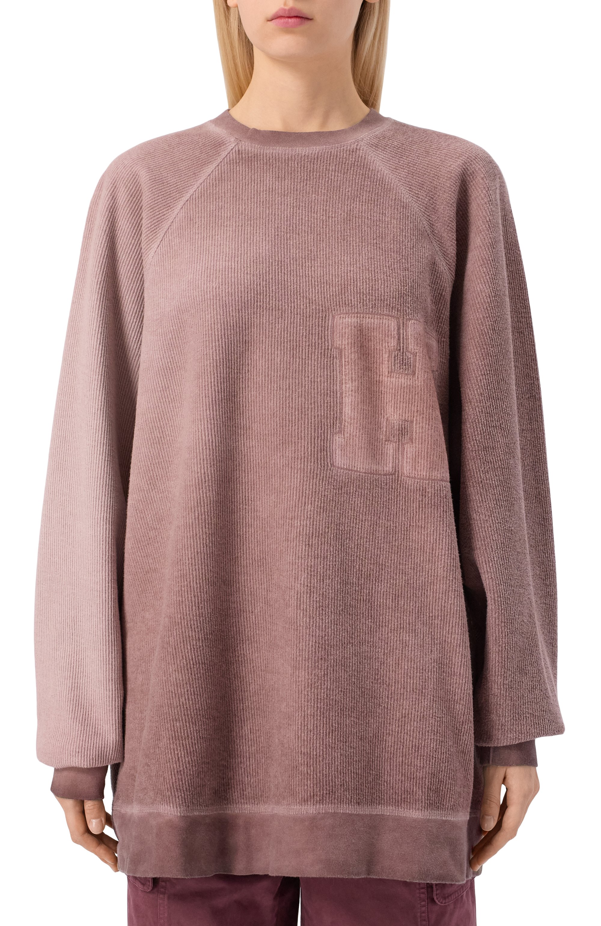 Хлопковый свитшот HALFBOY бежевого цвета по цене 42450 руб., арт. HF251WF022, фото 3 Хлопковый свитшот HALFBOY, арт. HF251WF022, фото 3