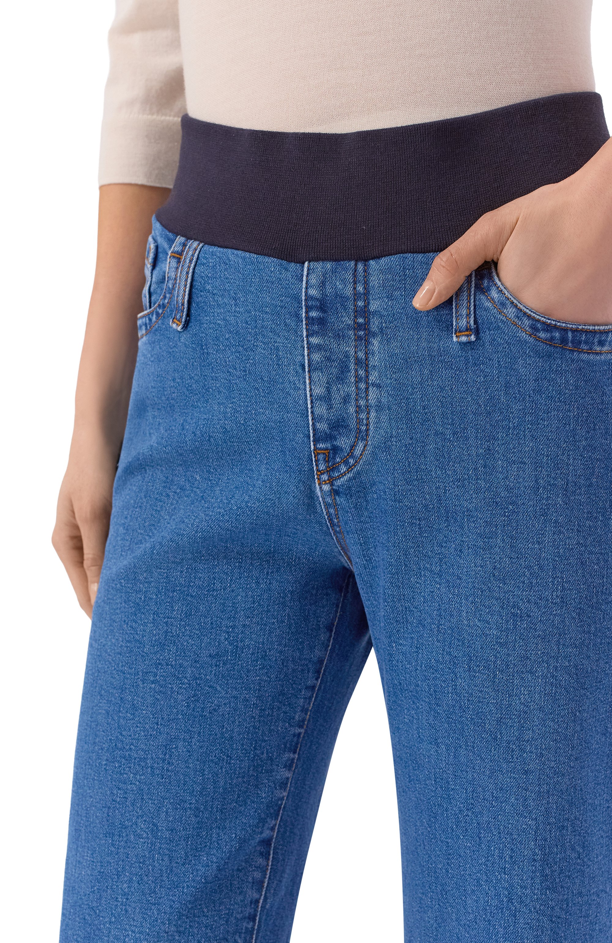 Джинсы PIETRO BRUNELLI синего цвета по цене 17400 руб., арт. JPST90/DE0096, фото 5 Джинсы PIETRO BRUNELLI, арт. JPST90/DE0096, фото 5