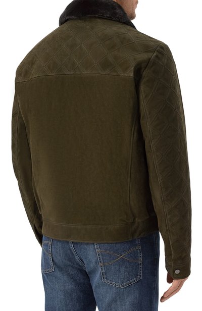 Бомбер из нубука с воротником из норки STEFANO RICCI, арт. M7J6300090/VTNASR, фото 4