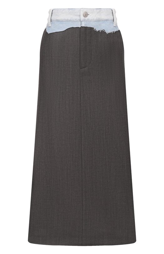 Юбка из шерсти и хлопка MM6 S52MI0027/MTN132 Серый S52MI0027/MTN132