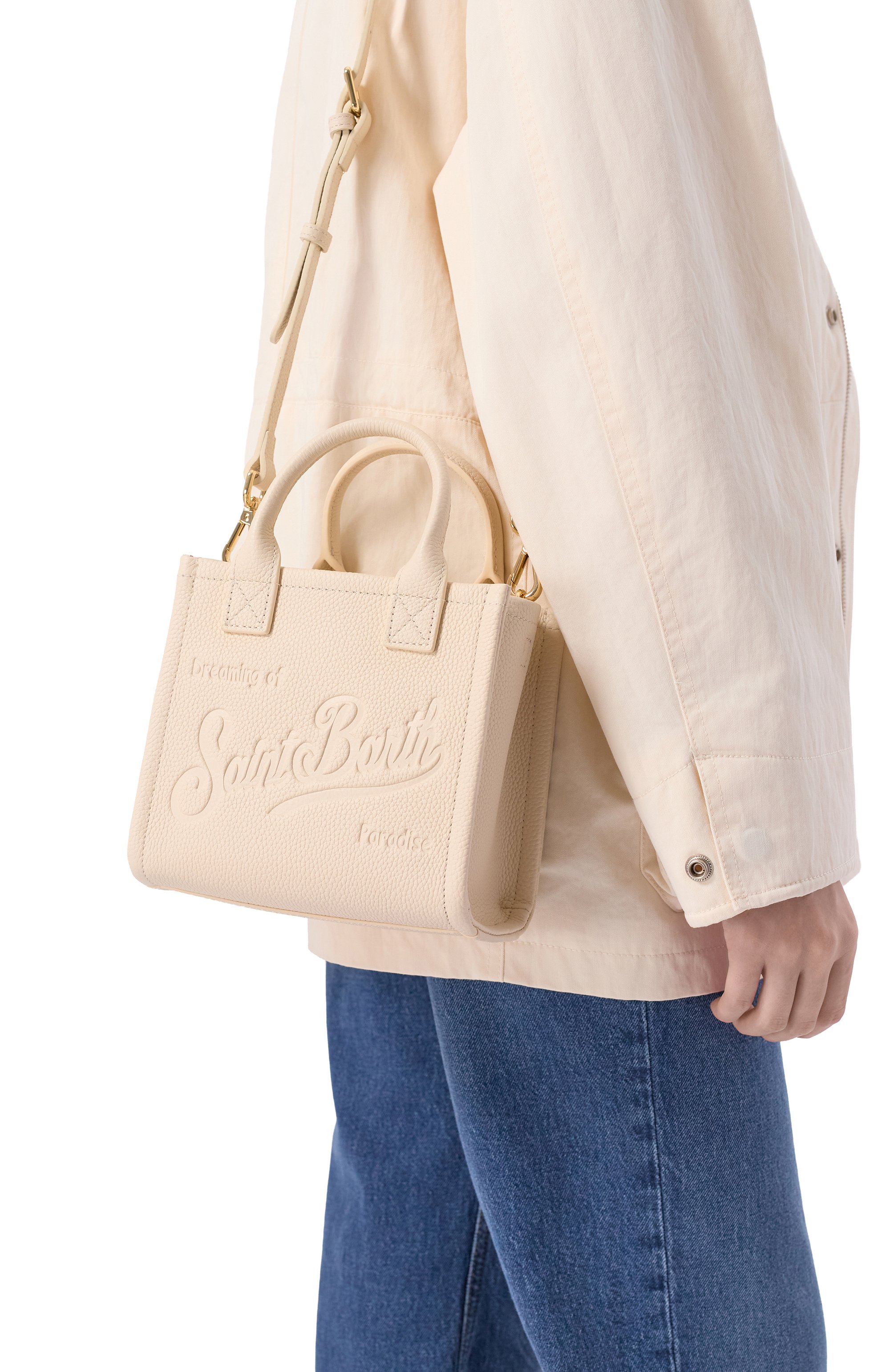 Сумка vanity mini MC2 SAINT BARTH кремового цвета по цене 37450 руб., арт. VANMI001-01516L/VANITY BAG MINI, фото 2 Сумка vanity mini MC2 SAINT BARTH, арт. VANMI001-01516L/VANITY BAG MINI, фото 2