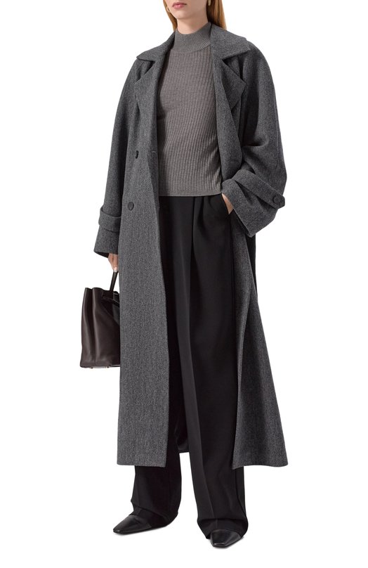 Топ из шелка и шерсти Max Mara Studio JANGY Серый  JANGY Фото 2