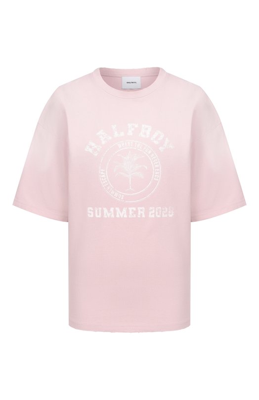 Хлопковая футболка Halfboy HS261WT028 JS003/VINTAGE TEE Розовый HS261WT028 JS003/VINTAGE TEE