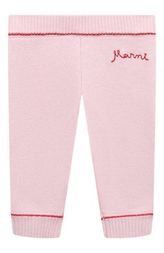 Детские брюки из шерсти и кашемира MARNI розового цвета, арт. M00994/M00ML | Фото 1 (Материал внешний: Шерсть, Кашемир; Материал сплава: Проставлено; Нос: Не проставлено)