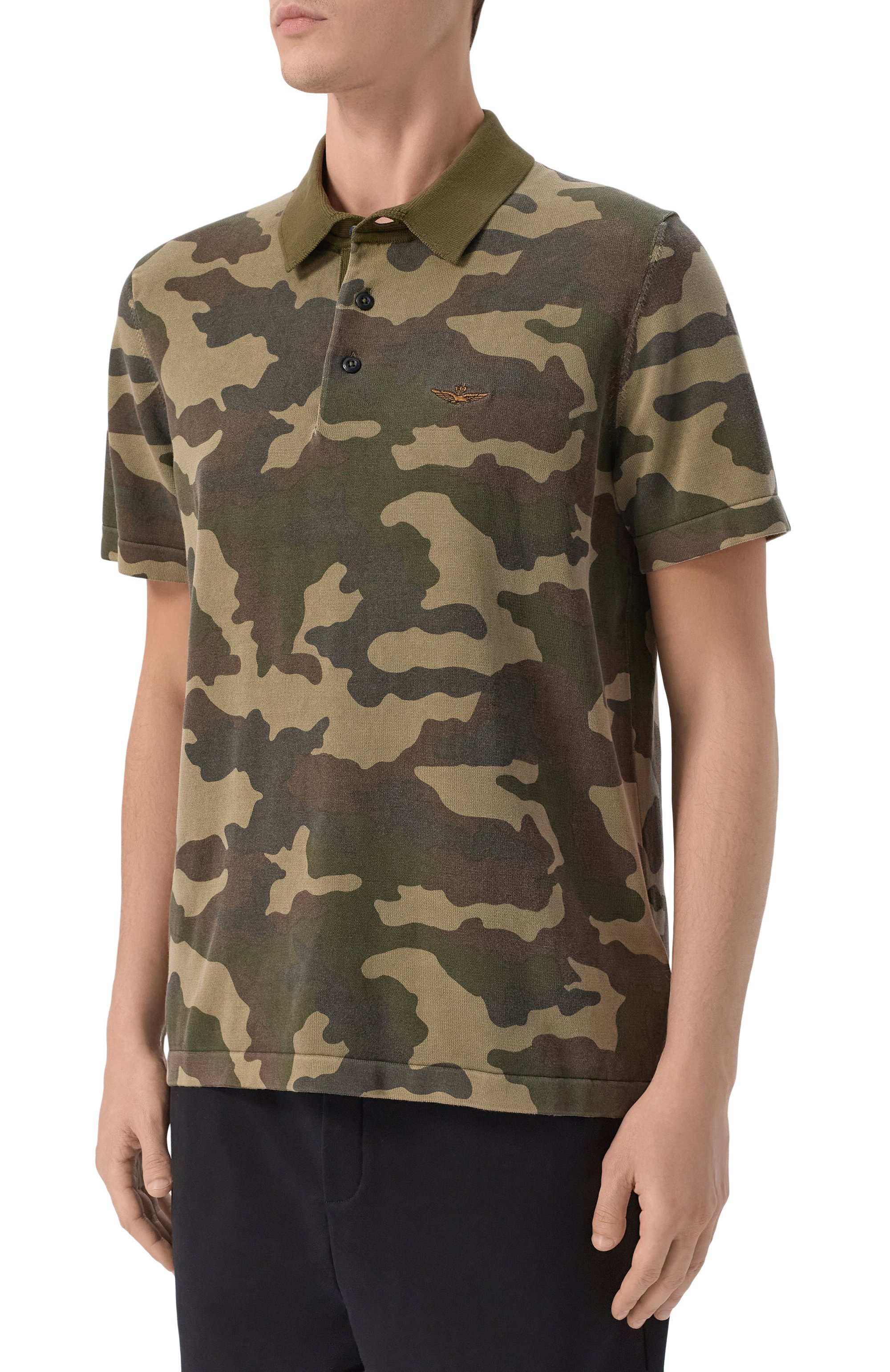 Хлопковое поло AERONAUTICA MILITARE хаки цвета по цене 21150 руб., арт. MA1622UL00932, фото 3 Хлопковое поло AERONAUTICA MILITARE, арт. MA1622UL00932, фото 3