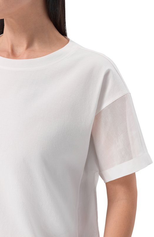 Хлопковая футболка Brunello Cucinelli M0T81BX800 Белый  M0T81BX800 Фото 5