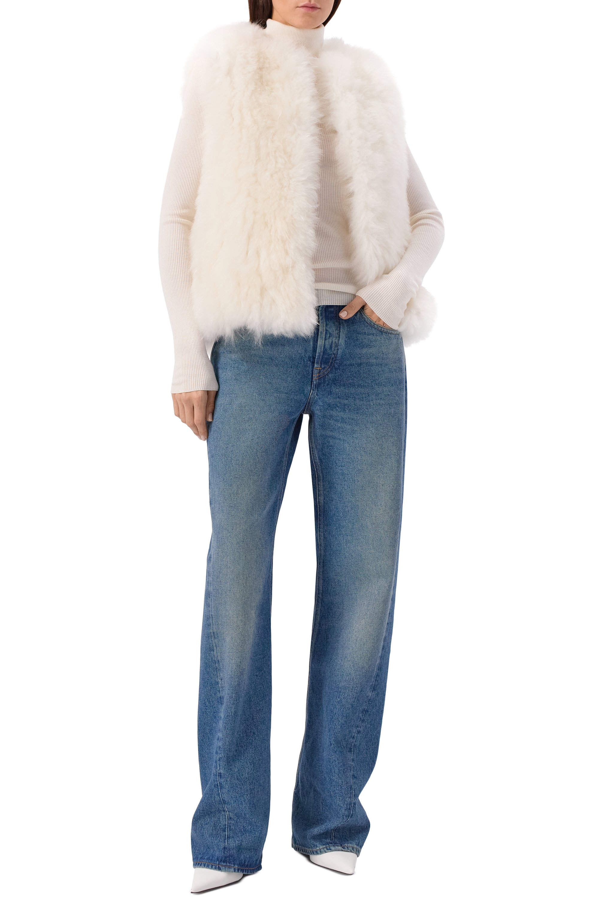 Двусторонний жилет из козы MANZONI24, арт. 25M1522R-CFENY, фото 2