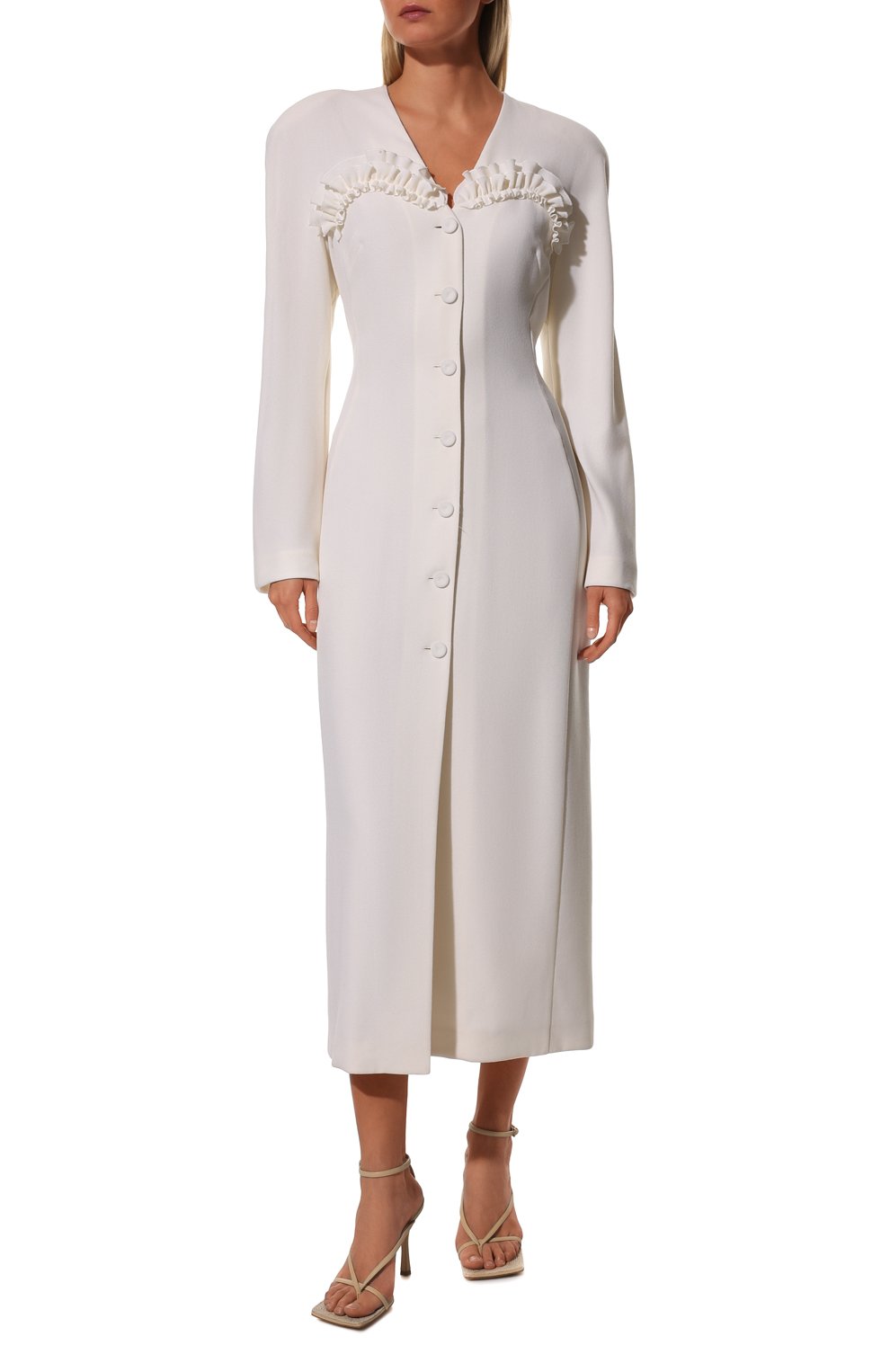 Шерстяное платье ULYANA SERGEENKO молочного цвета по цене 230000 руб., арт. ABM018FW19P (1348т19), фото 3 Шерстяное платье ULYANA SERGEENKO, арт. ABM018FW19P (1348т19), фото 3