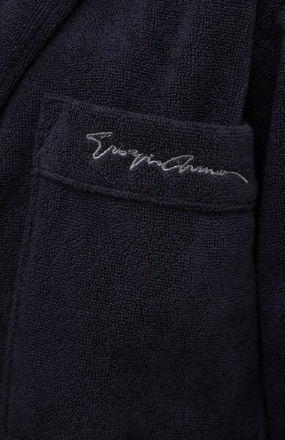 Хлопковый халат GIORGIO ARMANI темно-синего цвета по цене 59500 руб., арт. 200359/CC943, фото 5 Хлопковый халат GIORGIO ARMANI, арт. 200359/CC943, фото 5