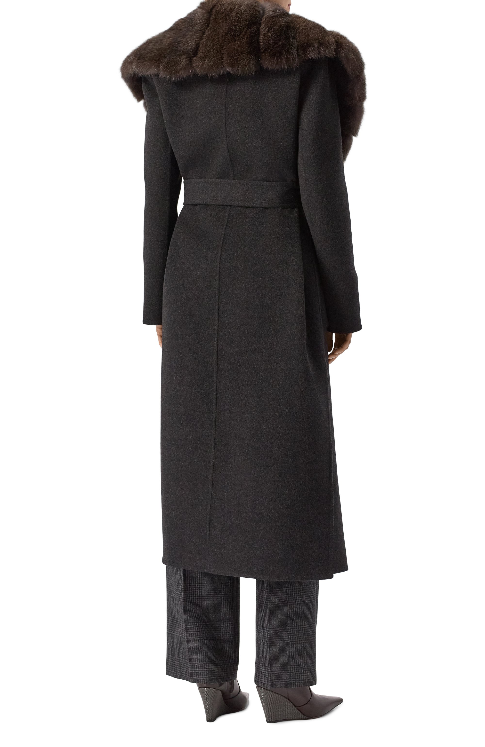 Шерстяное пальто с отделкой из соболя MVST, арт. FTBPL-X1395-1SB/LP1134, фото 4