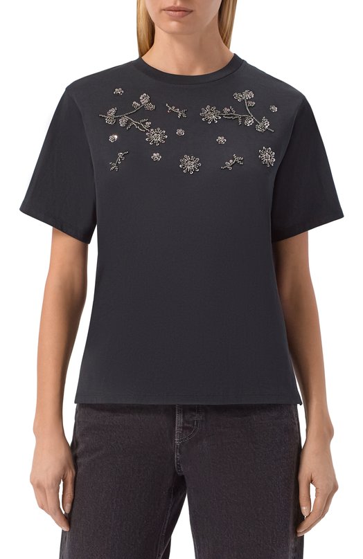 Хлопковая футболка Weekend Max Mara WKDAGILE Чёрный  WKDAGILE Фото 3