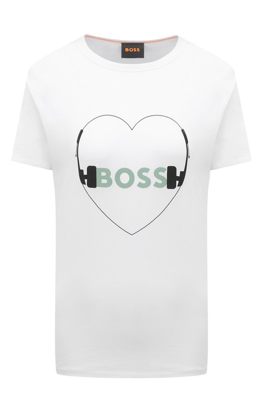 Хлопковая футболка BOSS Orange 50506966 Белый 50506966