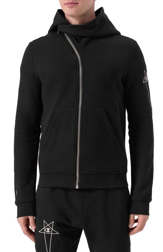 Хлопковая толстовка Rick Owens x Champion Rick Owens CM01E1665/CHFE Чёрный  CM01E1665/CHFE Фото 3