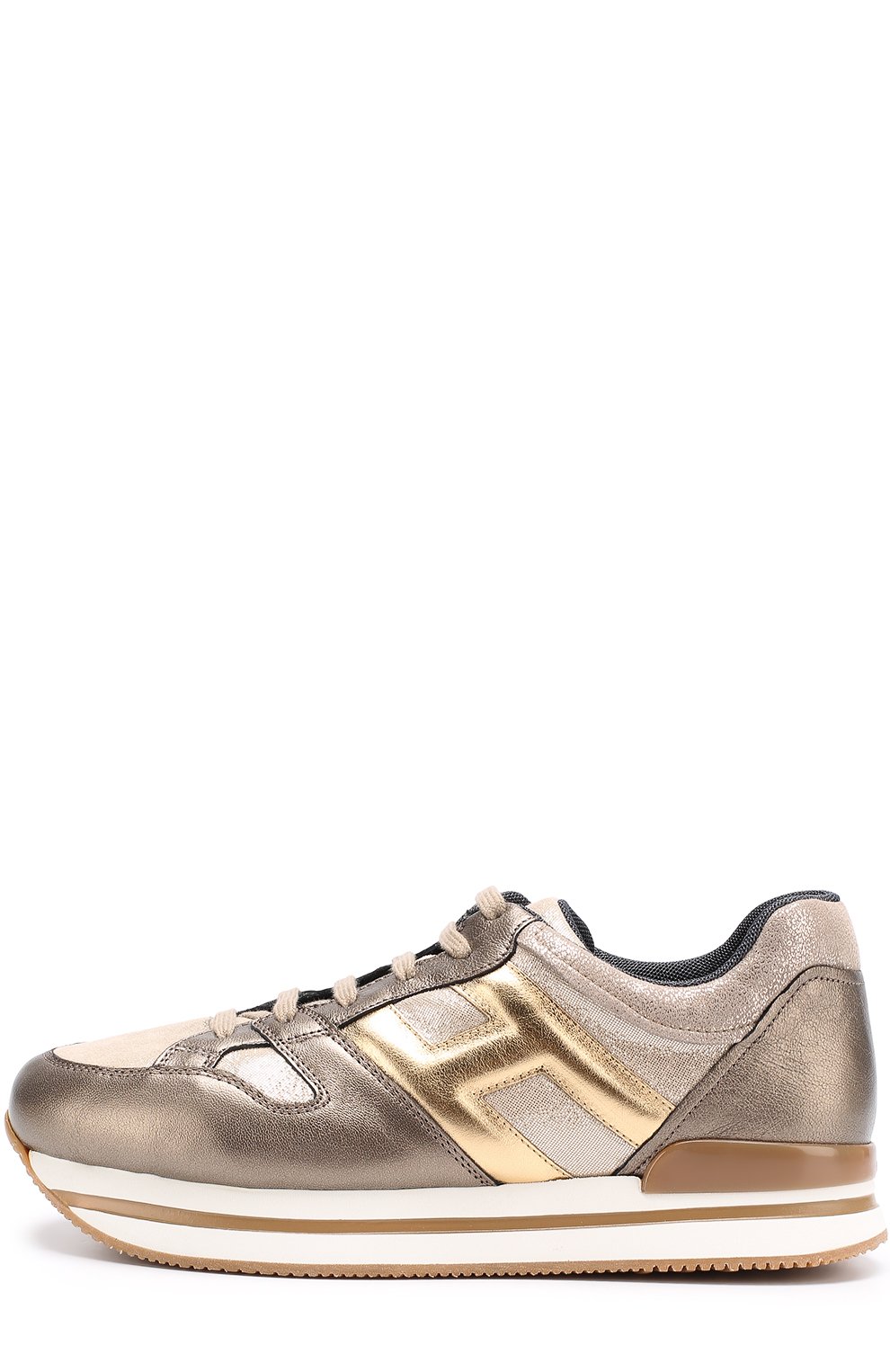 Кожаные кроссовки с металлизированной отделкой на толстой подошве HOGAN, арт. HXR2220T540HAQ596K, фото 2