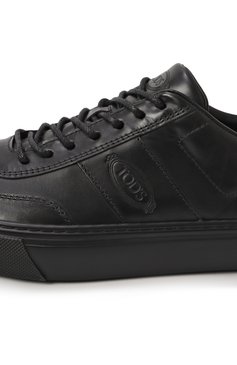 Мужские кожаные кеды TOD’S черного цвета, арт. XXM03E0GC50/S96 | Фото 7 (Материал внутренний: Натуральная кожа; Подошва: Массивная; Драгоценные камни: Проставлено; Материал сплава: Проставлено; Материал внешний: Натуральная кожа; Кросс-КТ: Низкие; Стили: Классический; Материал утеплителя: Без утеплителя)