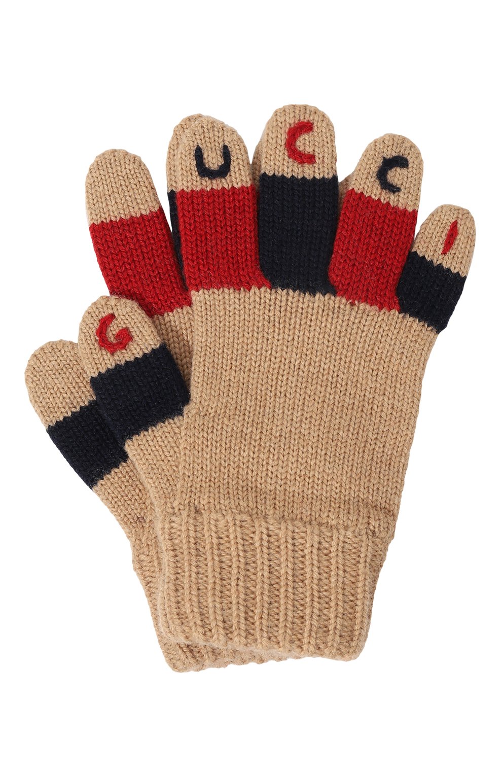 Шерстяные перчатки GUCCI бежевого цвета по цене 25920 руб., арт. 627577 4K206, фото 1 Шерстяные перчатки GUCCI, арт. 627577 4K206, фото 1