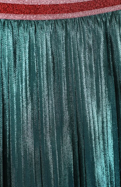 Плиссированная юбка с металлизированной отделкой и контрастным поясом GUCCI, арт. 477835/ZB341, фото 3