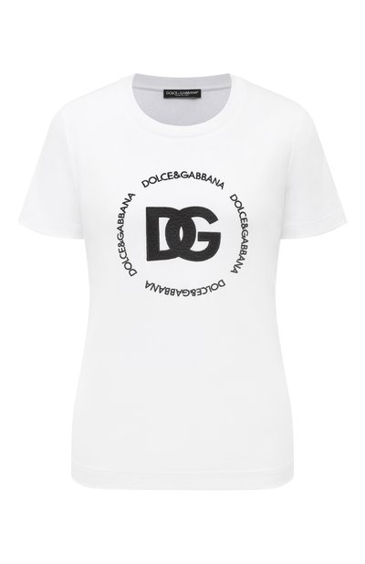 Женская хлопковая футболка DOLCE & GABBANA, арт. F8T00Z/GDB5U