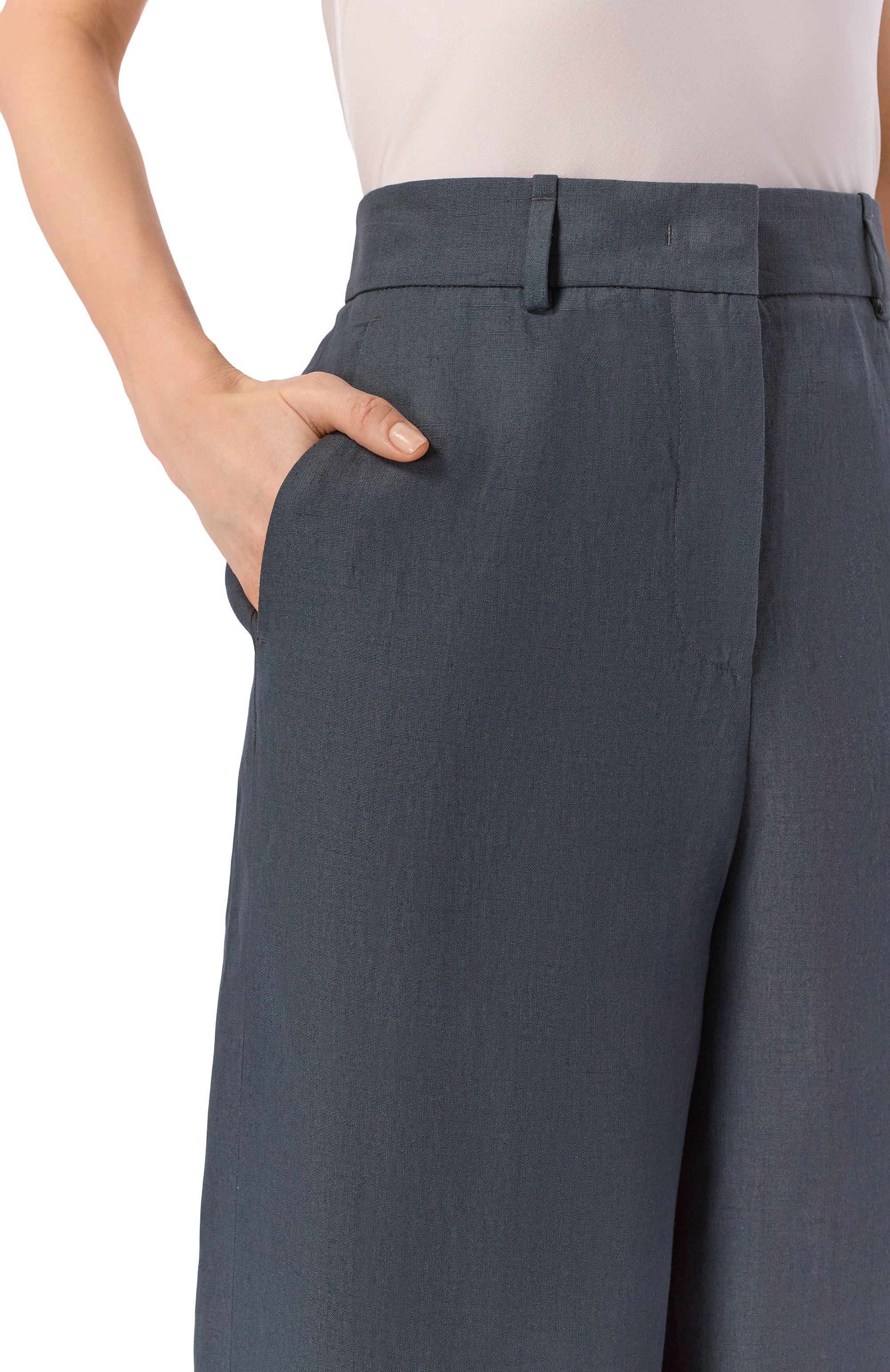 Льняные брюки GIORGIO ARMANI темно-серого цвета по цене 158000 руб., арт. GW002791/TE11126, фото 5 Льняные брюки GIORGIO ARMANI, арт. GW002791/TE11126, фото 5