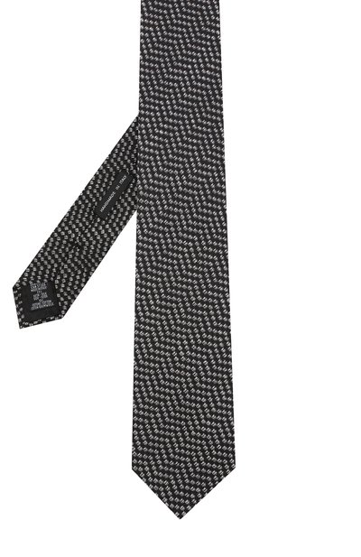 Галстук с узором из смеси шелка и хлопка GIORGIO ARMANI черного цвета по цене 19300 руб., арт. 360054/8A931, фото 2 Галстук с узором из смеси шелка и хлопка GIORGIO ARMANI, арт. 360054/8A931, фото 2