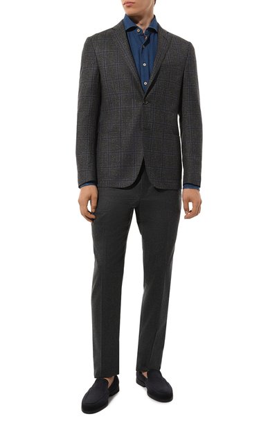 Замшевые лоферы malibu SANTONI темно-синего цвета по цене 61550 руб., арт. MGAG1882900TSRVR, фото 2 Замшевые лоферы malibu SANTONI, арт. MGAG1882900TSRVR, фото 2