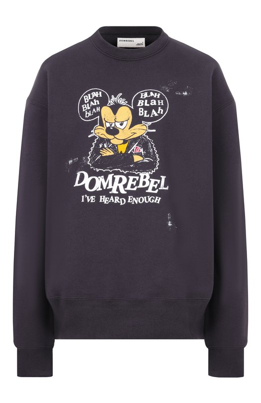 Хлопковый свитшот DOMREBEL BLABLA/SWEATSHIRT Чёрный BLABLA/SWEATSHIRT