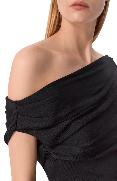 Платье из вискозы и хлопка SELF-PORTRAIT черного цвета по цене 84900 руб., арт. RS26108MB, фото 4 Платье из вискозы и хлопка SELF-PORTRAIT, арт. RS26108MB, фото 4