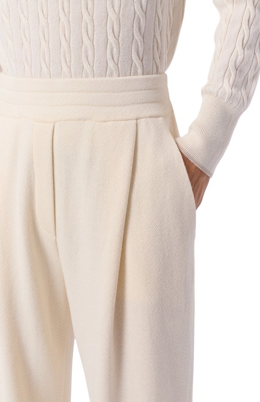 Брюки из шелка и кашемира Freeage W25.PT122.6030.101 Кремовый  W25.PT122.6030.101 Фото 5