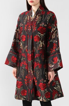 Женское пальто DOLCE & GABBANA черного цвета, арт. F0W81T/HJMBN | Фото 3 (Рукава от горловины: Длинные; Рукава: Длинные; Длина (верхняя одежда): До колена; Материал внешний: Синтетический материал, Полиэстер; Материал сплава: Проставлено, Проверено; 1-2-бортные: Однобортные; Статус проверки: Проверено, Проверена категория; Драгоценные камни: Проставлено)