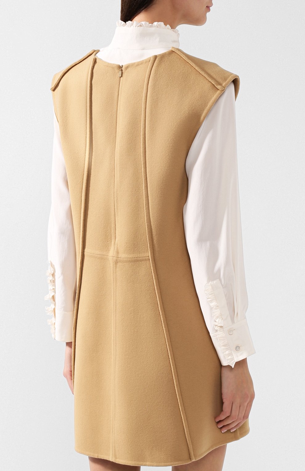 Шерстяное мини-платье с v-образным вырезом CHLOÉ, арт. CHC18AR011070, фото 4