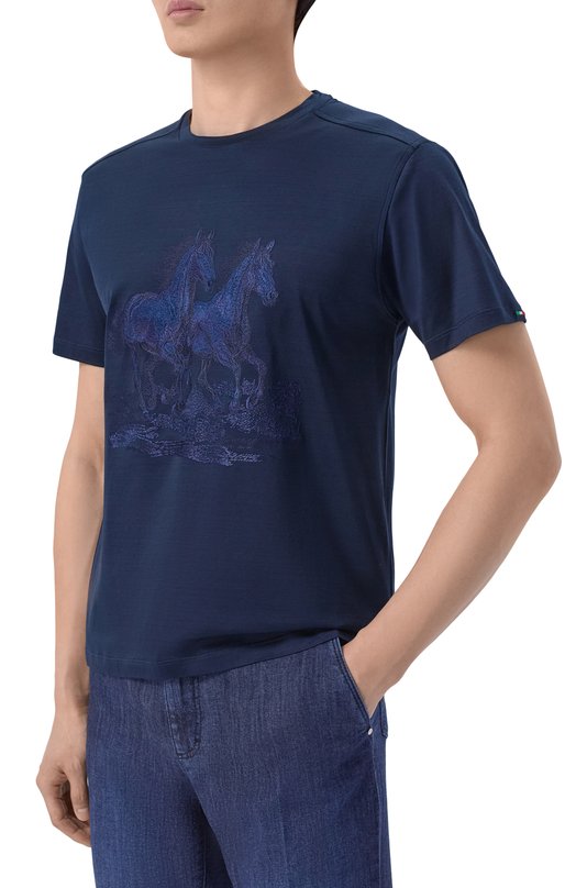 Хлопковая футболка Stefano Ricci MNH6205360/TE0001 Синий  MNH6205360/TE0001 Фото 3