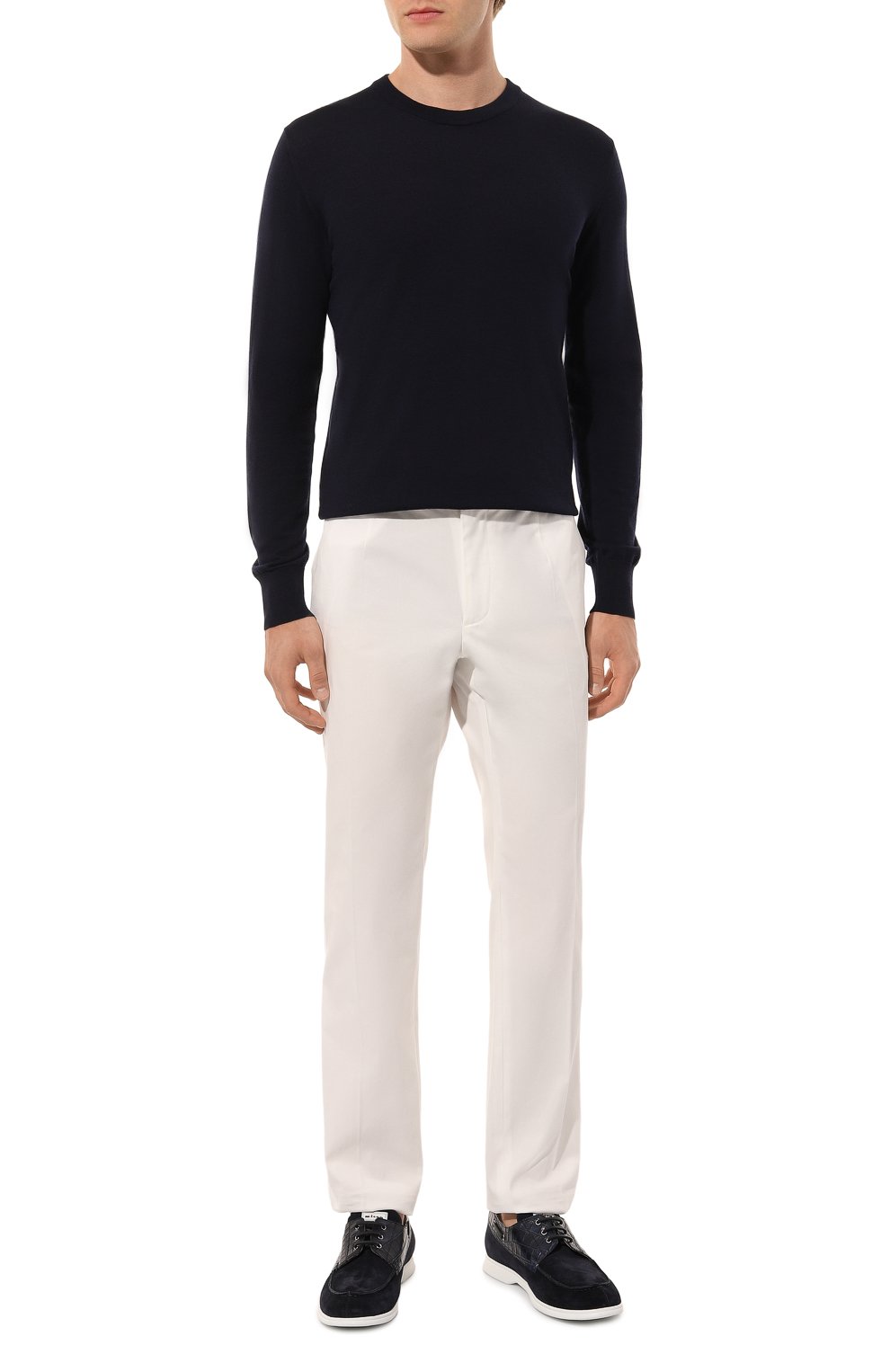 Топсайдеры с отделкой из кожи аллигатора KITON, арт. USSA085N00978_SET, фото 2