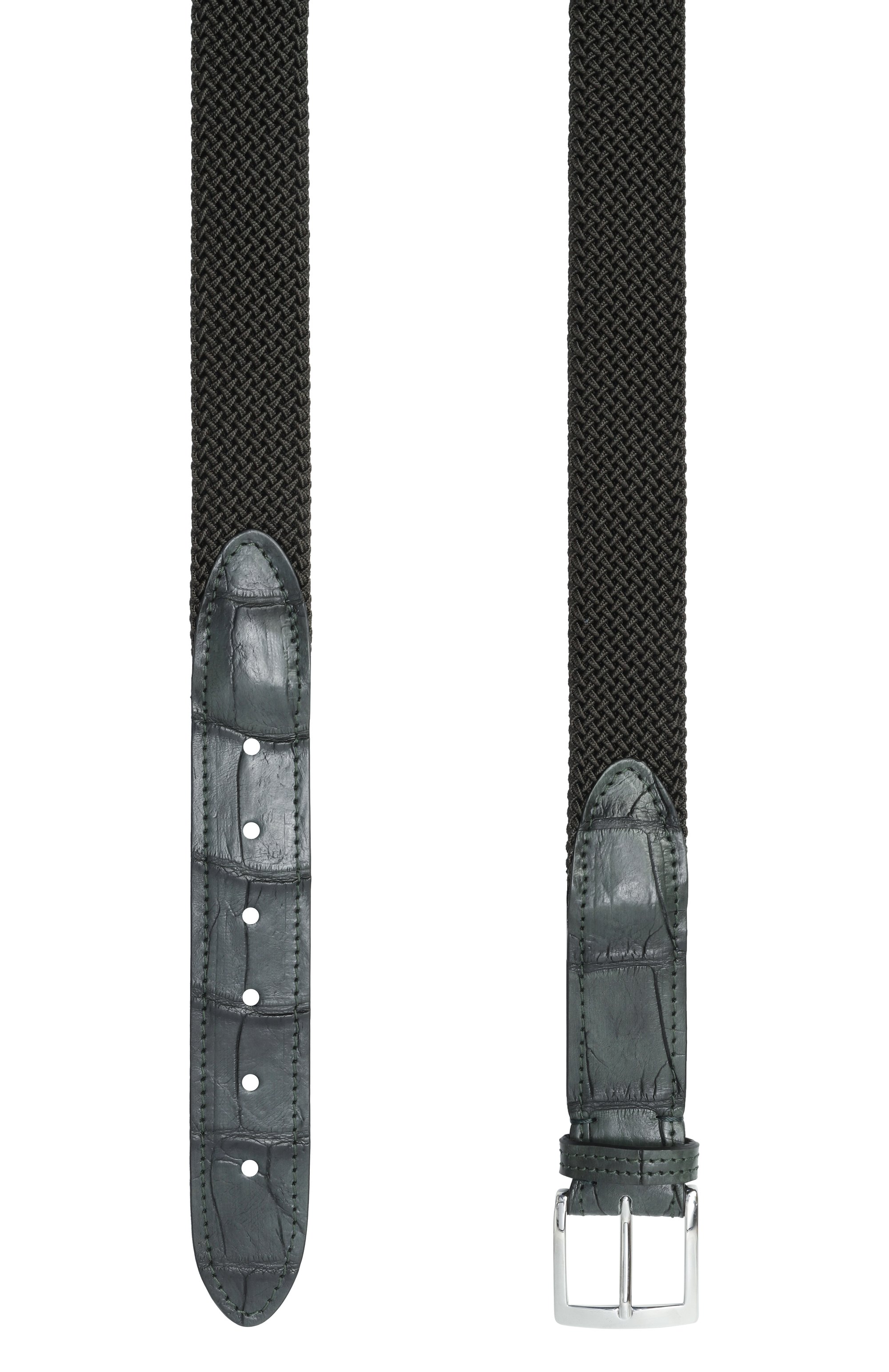 Ремень с отделкой из кожи крокодила KITON темно-зеленого цвета по цене 112000 руб., арт. USC4336N0134002/120-140, фото 3 Ремень с отделкой из кожи крокодила KITON, арт. USC4336N0134002/120-140, фото 3