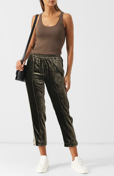 Однотонный хлопковый топ BRUNELLO CUCINELLI хаки цвета по цене 39950 руб., арт. M0TC8B4400, фото 2 Однотонный хлопковый топ BRUNELLO CUCINELLI, арт. M0TC8B4400, фото 2