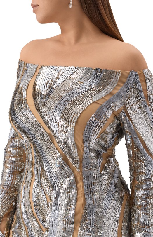 Платье с отделкой пайетками Marina Rinaldi Elegante SUVI Серебряный  SUVI Фото 5