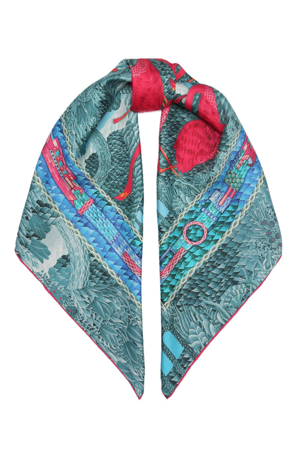 Шелковый платок flamingo ice KIRILL OVCHINNIKOV серого цвета по цене 23100 руб., арт. 90\Fi, фото 1 Шелковый платок flamingo ice KIRILL OVCHINNIKOV, арт. 90\Fi, фото 1