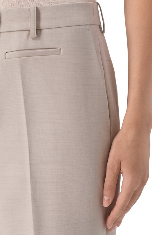 Брюки из шерсти и вискозы 12 STOREEZ 135889 Бежевый  135889 Фото 5