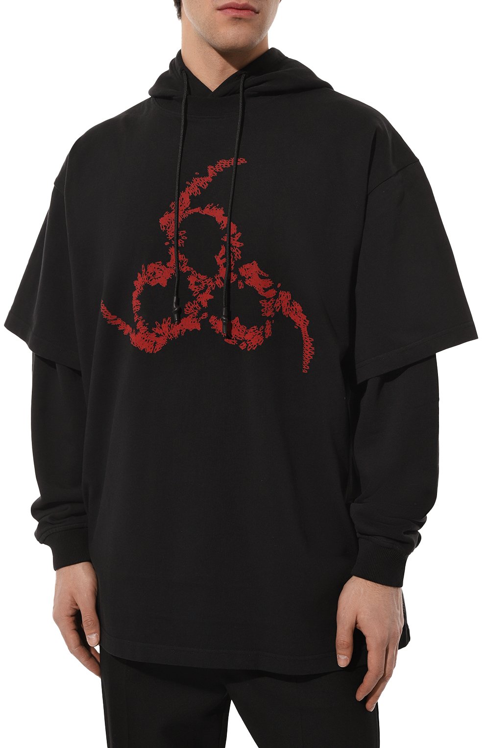 Хлопковое худи 44 LABEL GROUP черного цвета по цене 79950 руб., арт. B0030086/FA139/P115, фото 3 Хлопковое худи 44 LABEL GROUP, арт. B0030086/FA139/P115, фото 3