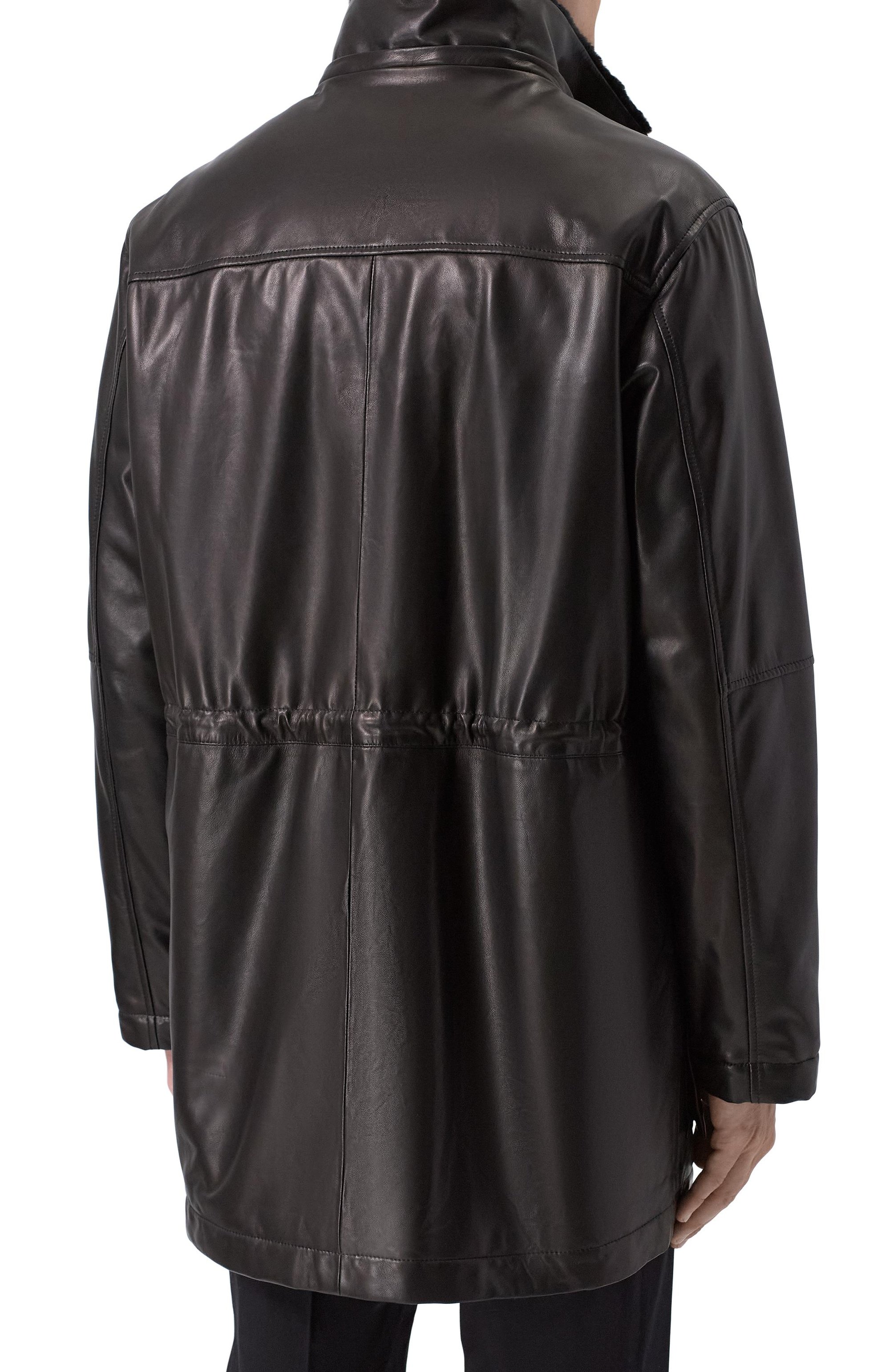 Кожаная парка с подкладкой из норки MVST, арт. M25.1PM.0006/BIG SIZE/CREAM NAPA, фото 4