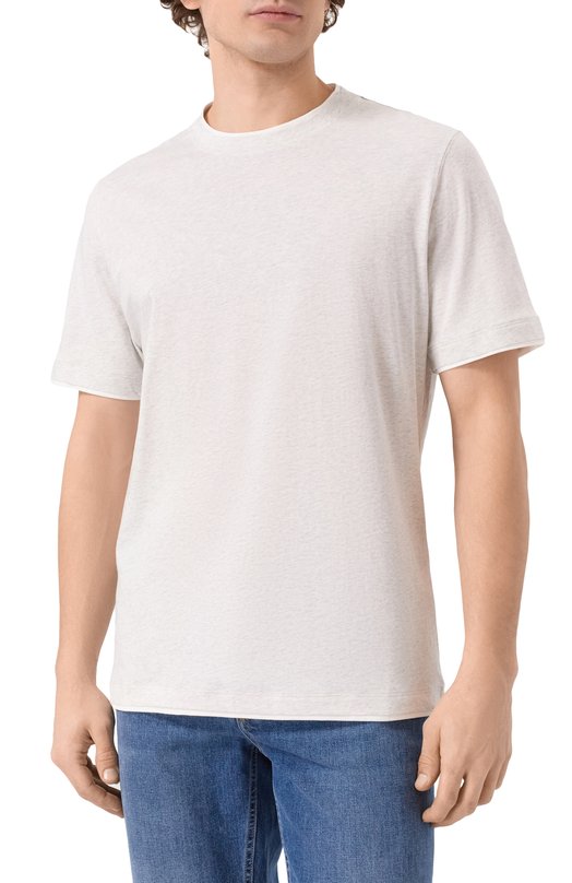 Хлопковая футболка Brunello Cucinelli M0B137427 Серый  M0B137427 Фото 3