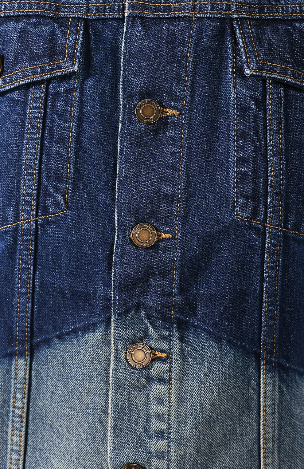 Джинсовая куртка SAINT LAURENT синего цвета по цене 180500 руб., арт. 546237/Y883A, фото 5 Джинсовая куртка SAINT LAURENT, арт. 546237/Y883A, фото 5