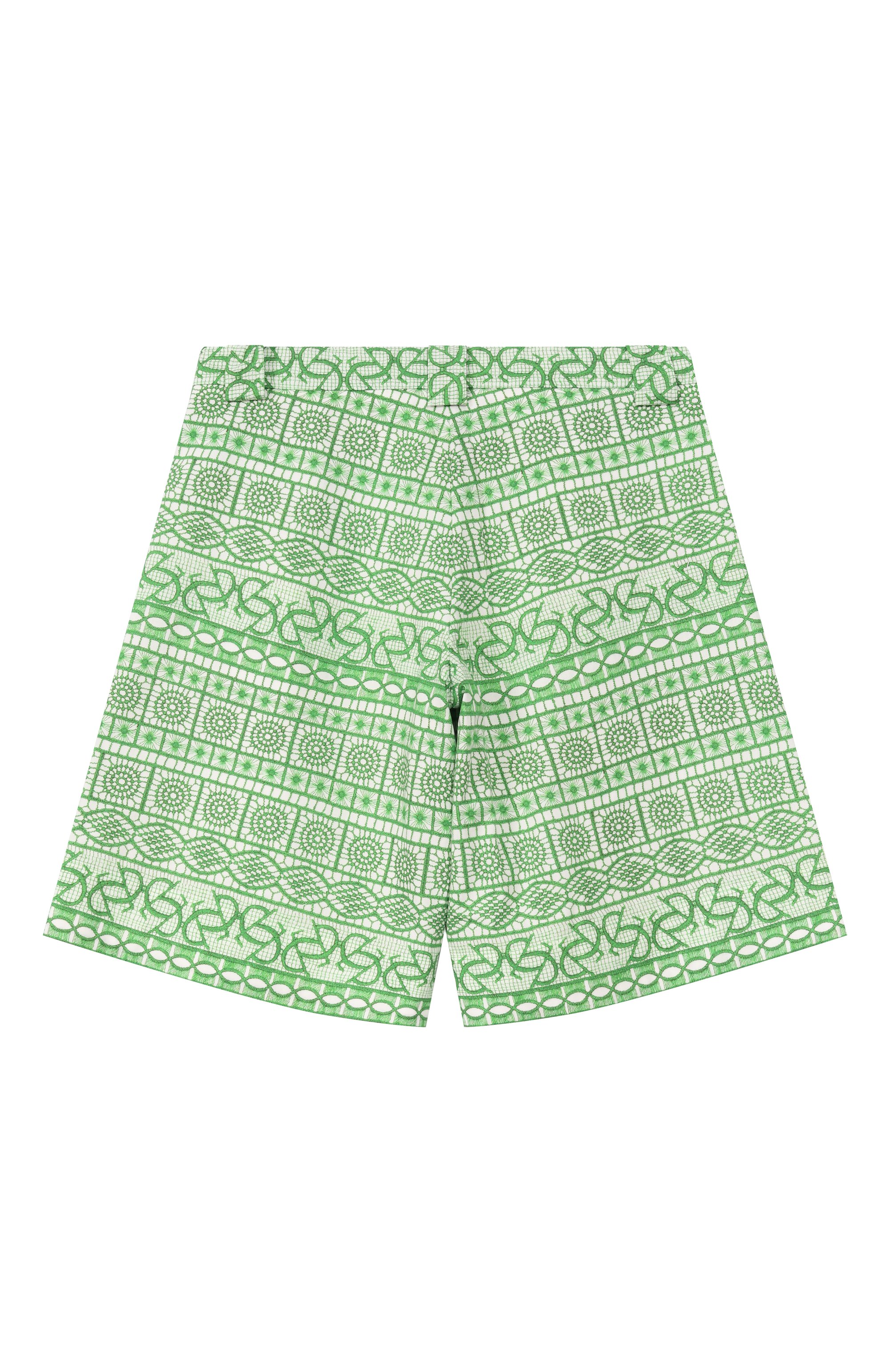 Хлопковые шорты ELIE SAAB JUNIOR зеленого цвета по цене 37750 руб., арт. EFPA021/TS1103_001, фото 2 Хлопковые шорты ELIE SAAB JUNIOR, арт. EFPA021/TS1103_001, фото 2