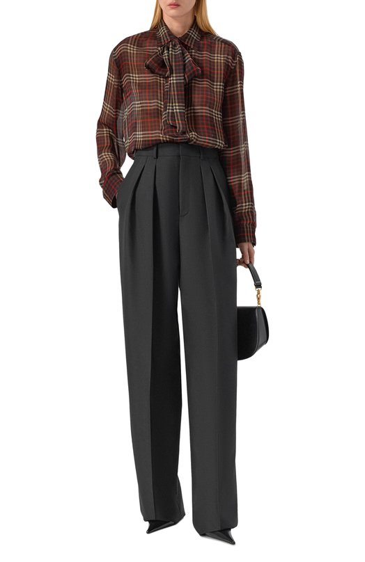 Шерстяные брюки Saint Laurent 854457/Y5J50 Чёрный  854457/Y5J50 Фото 2