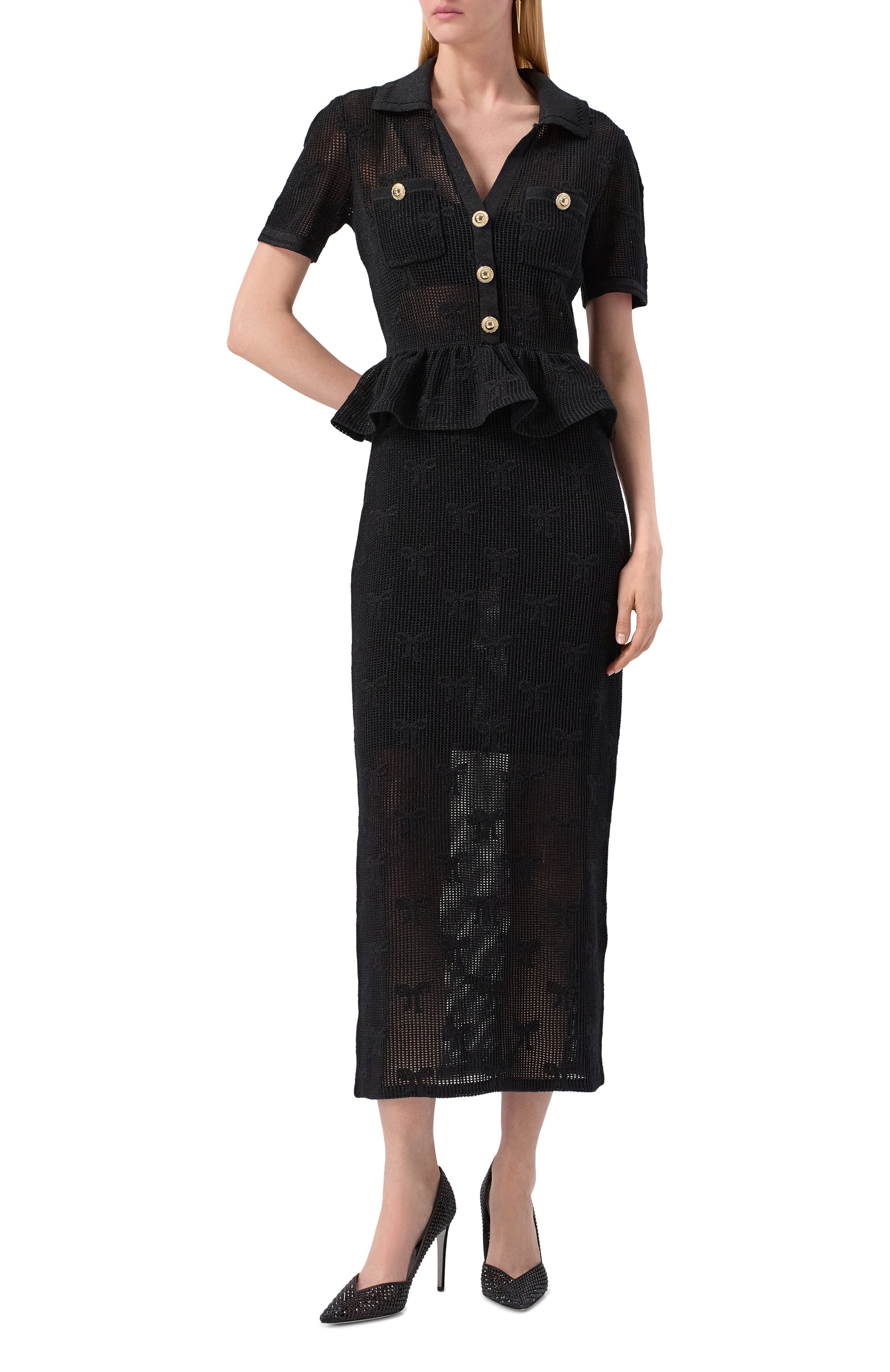 Хлопковое платье SELF-PORTRAIT, арт. PF25-047M-B, фото 3