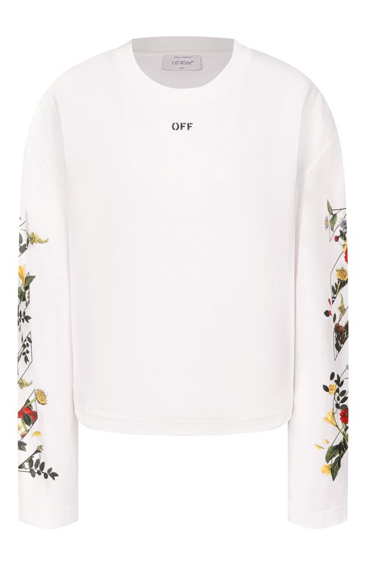Хлопковый лонгслив Off-White 0WAB038F25JER001 Белый 0WAB038F25JER001