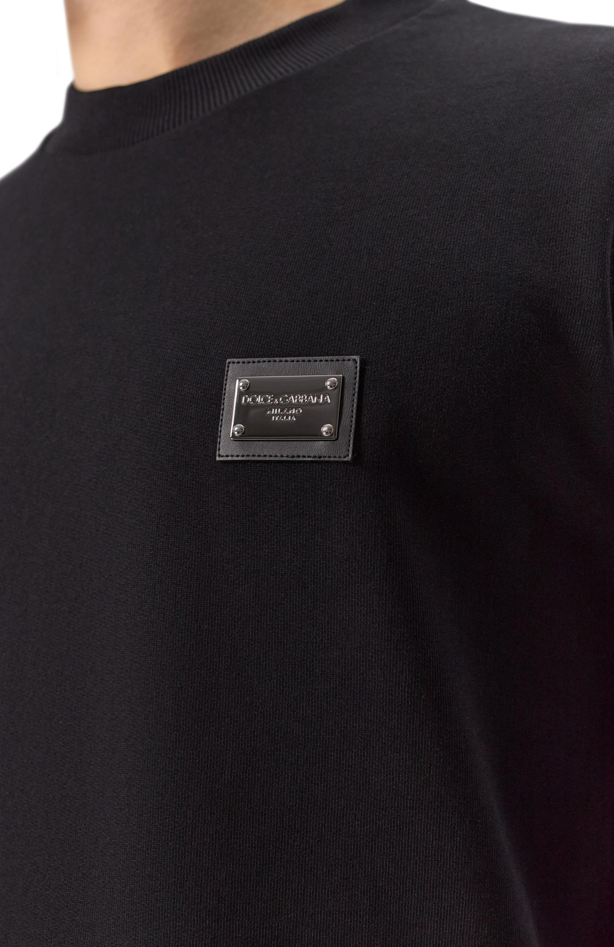 Хлопковый свитшот DOLCE & GABBANA черного цвета по цене 72700 руб., арт. G9ABJT/G7P1C, фото 5 Хлопковый свитшот DOLCE & GABBANA, арт. G9ABJT/G7P1C, фото 5