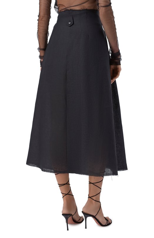 Льняная юбка Isabel Benenato DW24S26 Чёрный  DW24S26 Фото 4